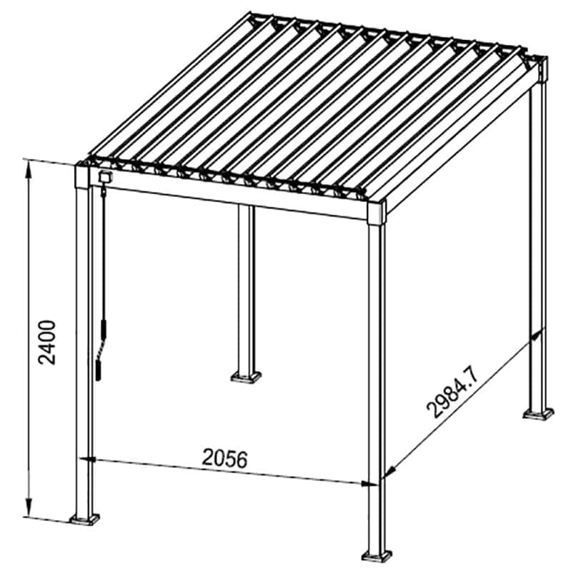 MIRADOR Pergola 80 Solid 3x2 m Stahl Anthrazit verstellbares Lamellendach Garten - Bild 3 von 8